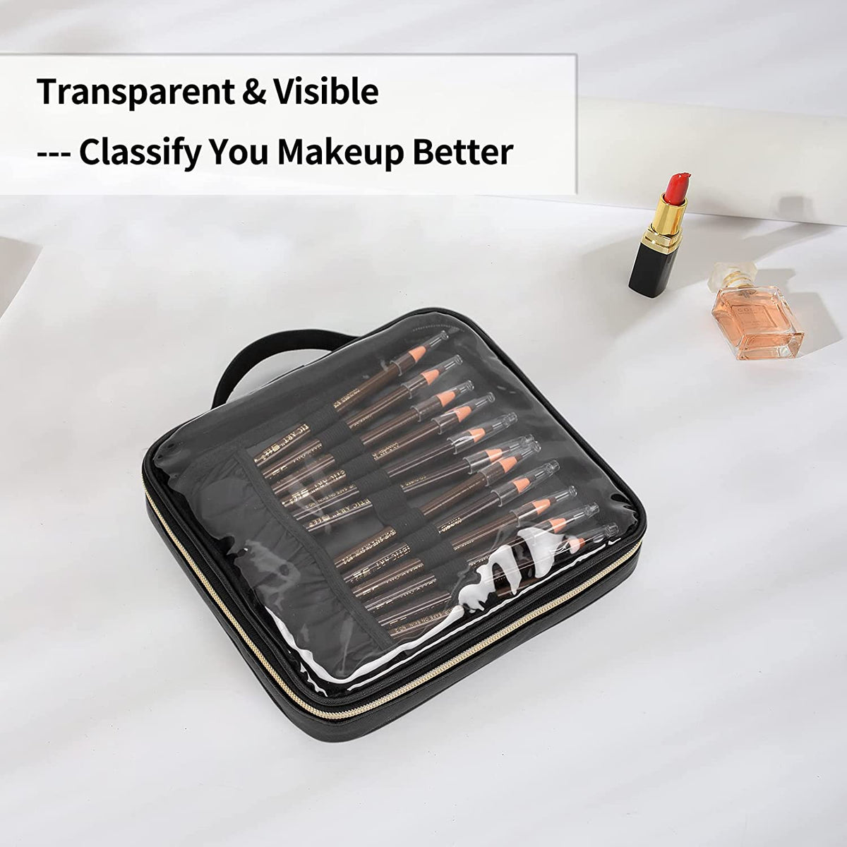 Clear Acrylic Lip Liner Organizer for Vanity 26 Spaces Makeup Eye liner  Holde