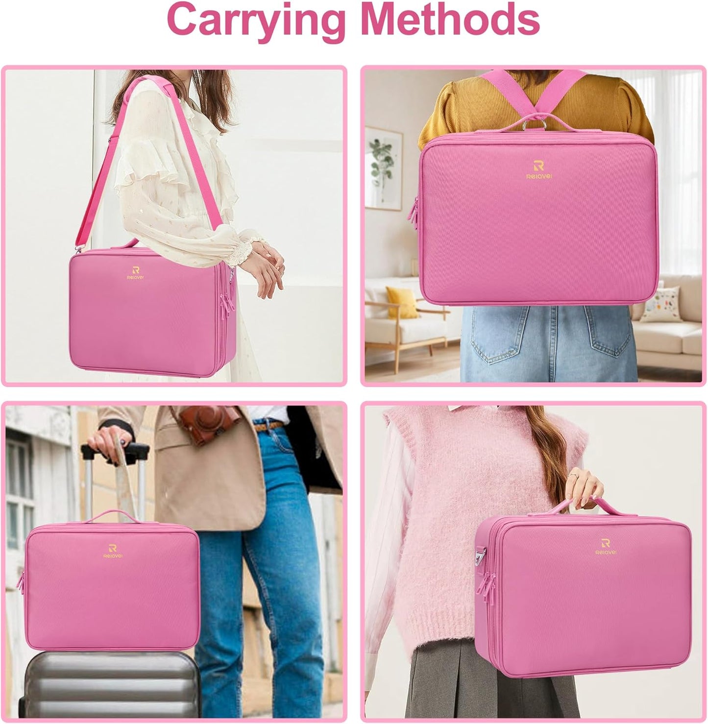 Rose Pink Large Makeup Case