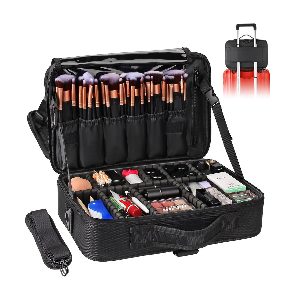 Potable Large Black Travel Makeup Bag – Relavel