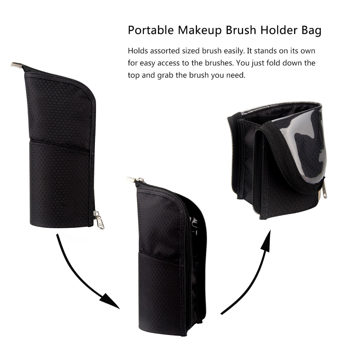 Relavel Makeup Brush Rolling Case Makeup Brush Bag Pouch Holder Cosmetic  Bag Org