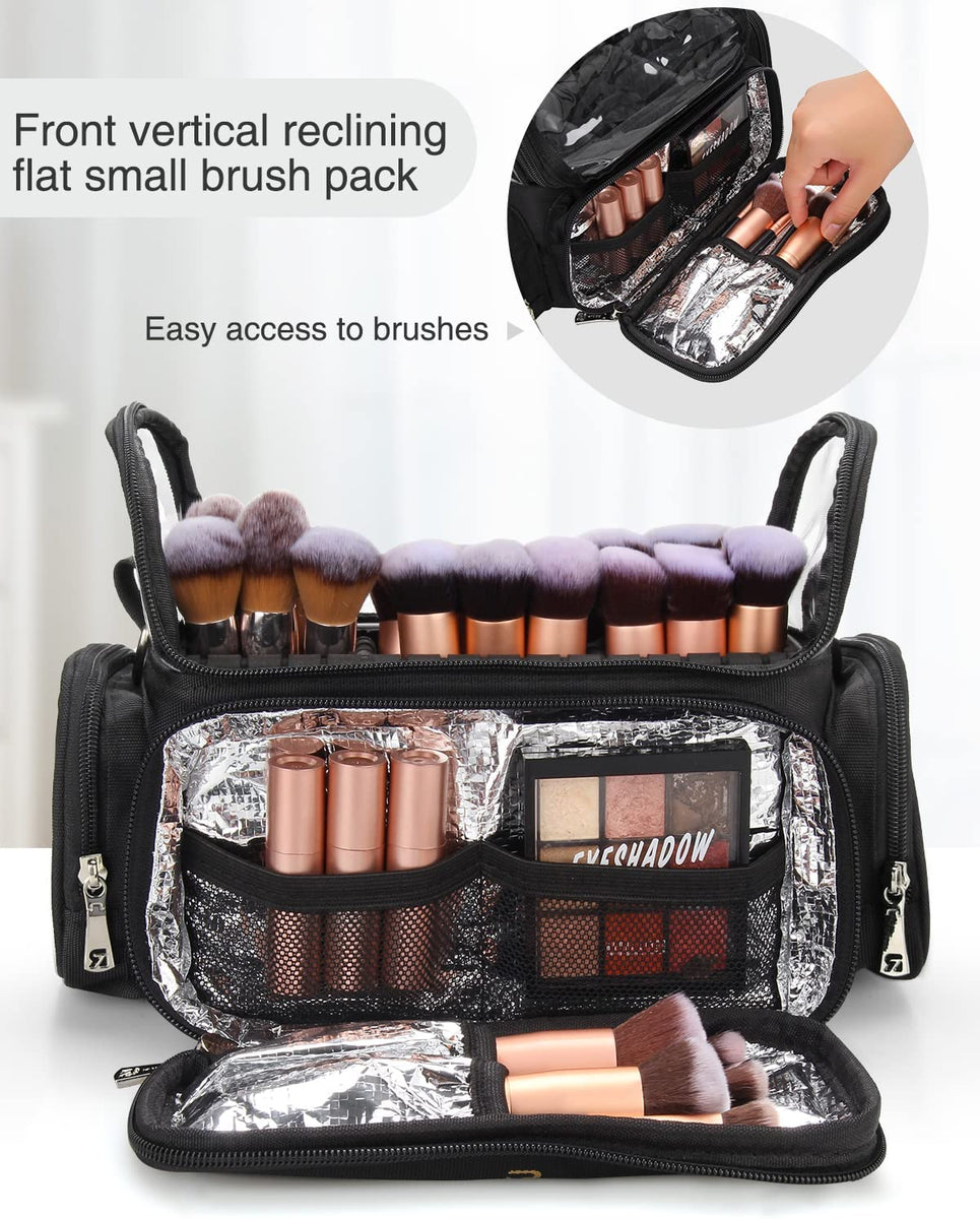 relavel 4 Pack Clear Travel Makeup Bags for Makeup Artists