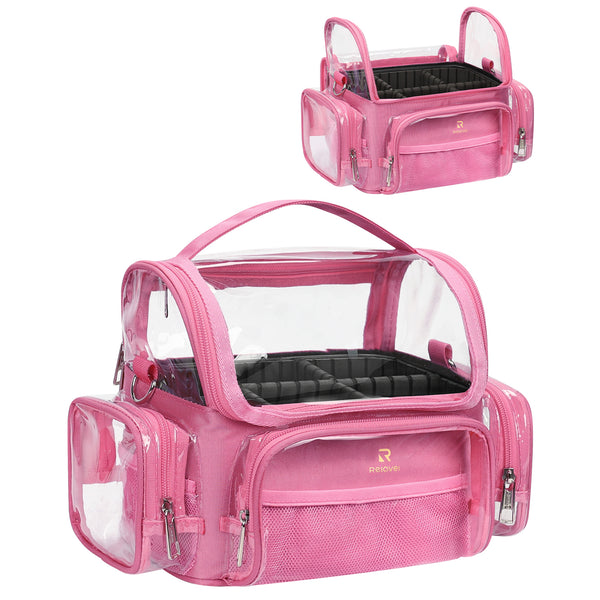 New Clear Makeup Bag For Makeup Artists,Rose Pink
