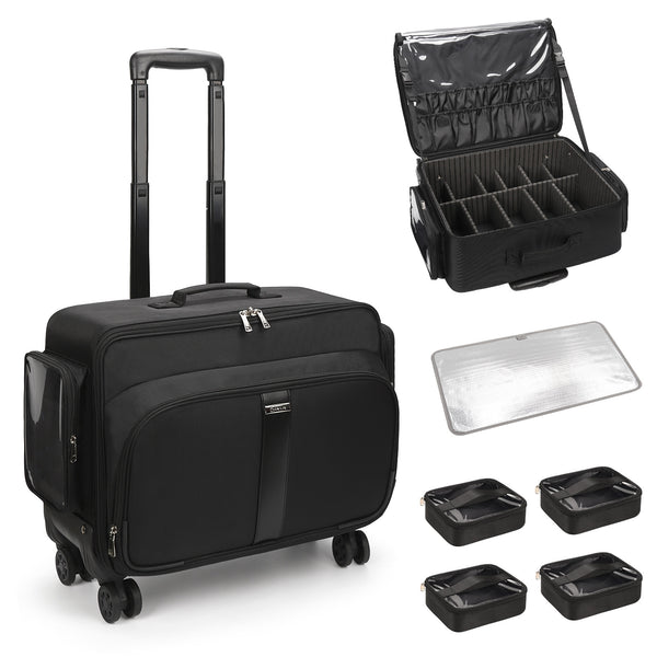 Rolling Extra Large Makeup Train Case with 4 wheels – Relavel