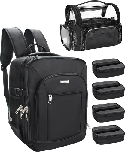 Professional Extra Large 3 Layer Makeup Backpack with 4 Small Cosmetic Bag