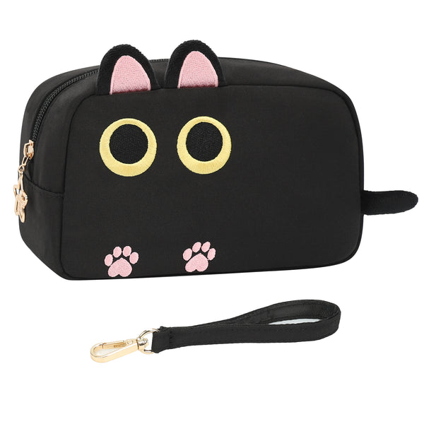 Black Small Cute Cat Makeup Bag