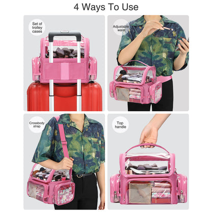 New Clear Makeup Bag For Makeup Artists,Rose Pink