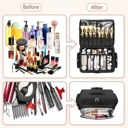 Rolling Extra Large Makeup Train Case with 4 wheels
