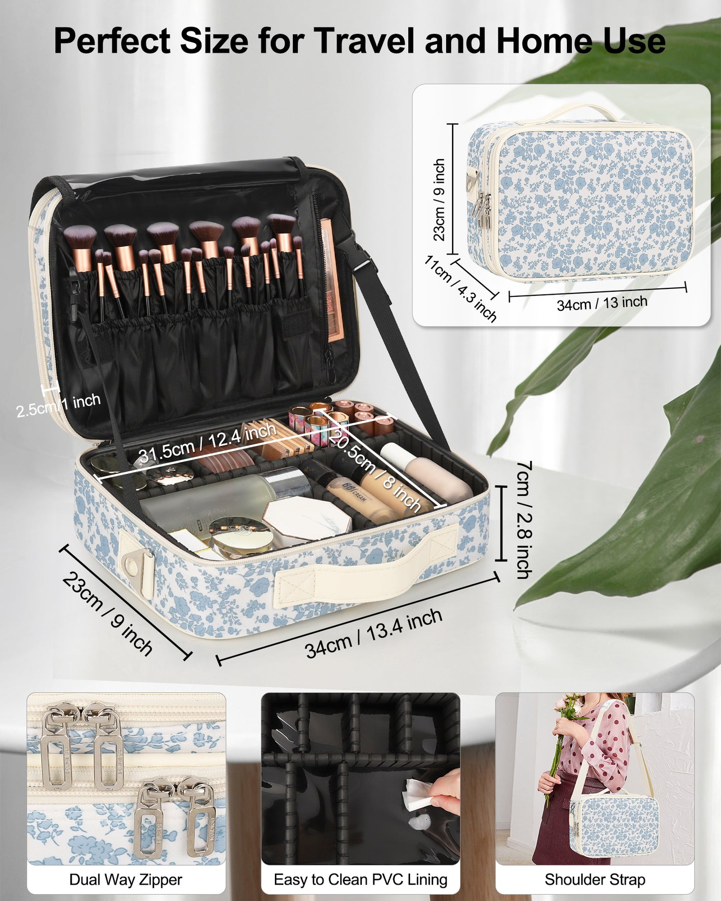 Floral Print Medium Makeup Case