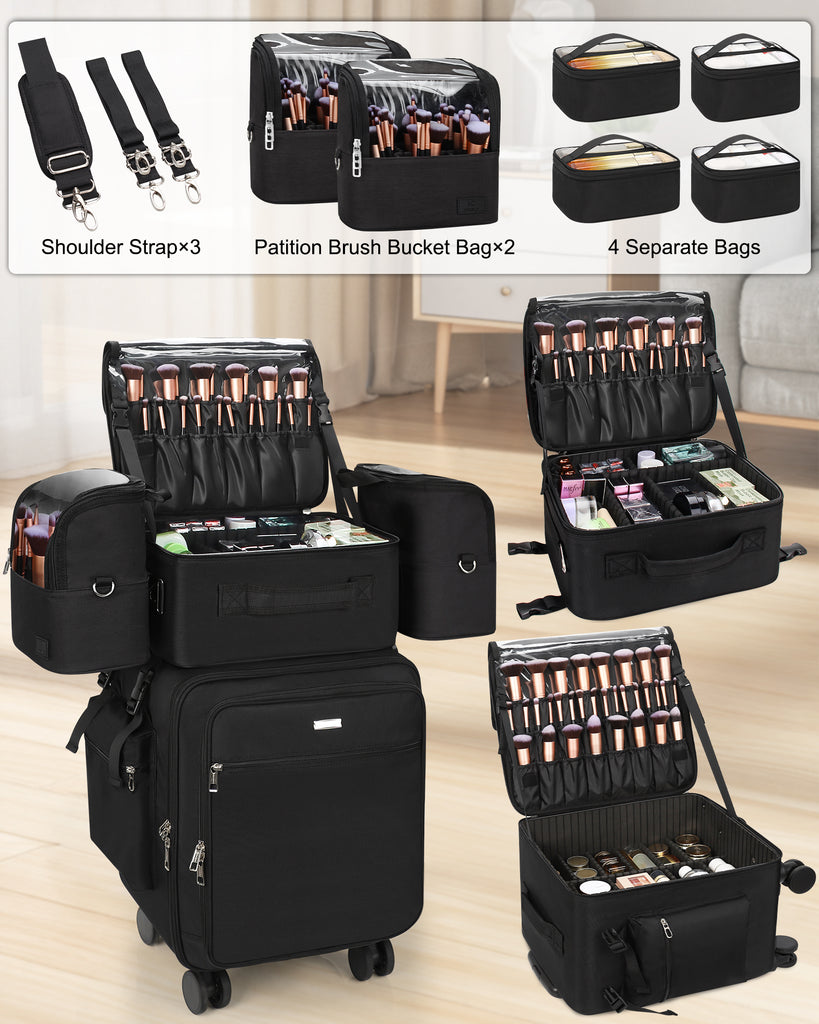 bag travel makeup 4 in 1 Rolling Makeup Case