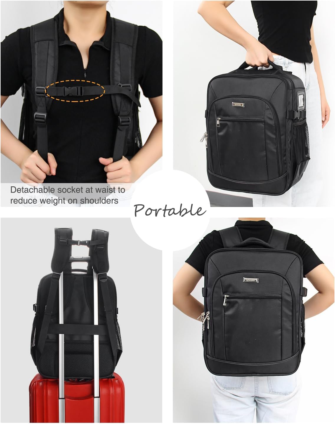Professional Extra Large 3 Layer Makeup Backpack with 4 Small Cosmetic Bag