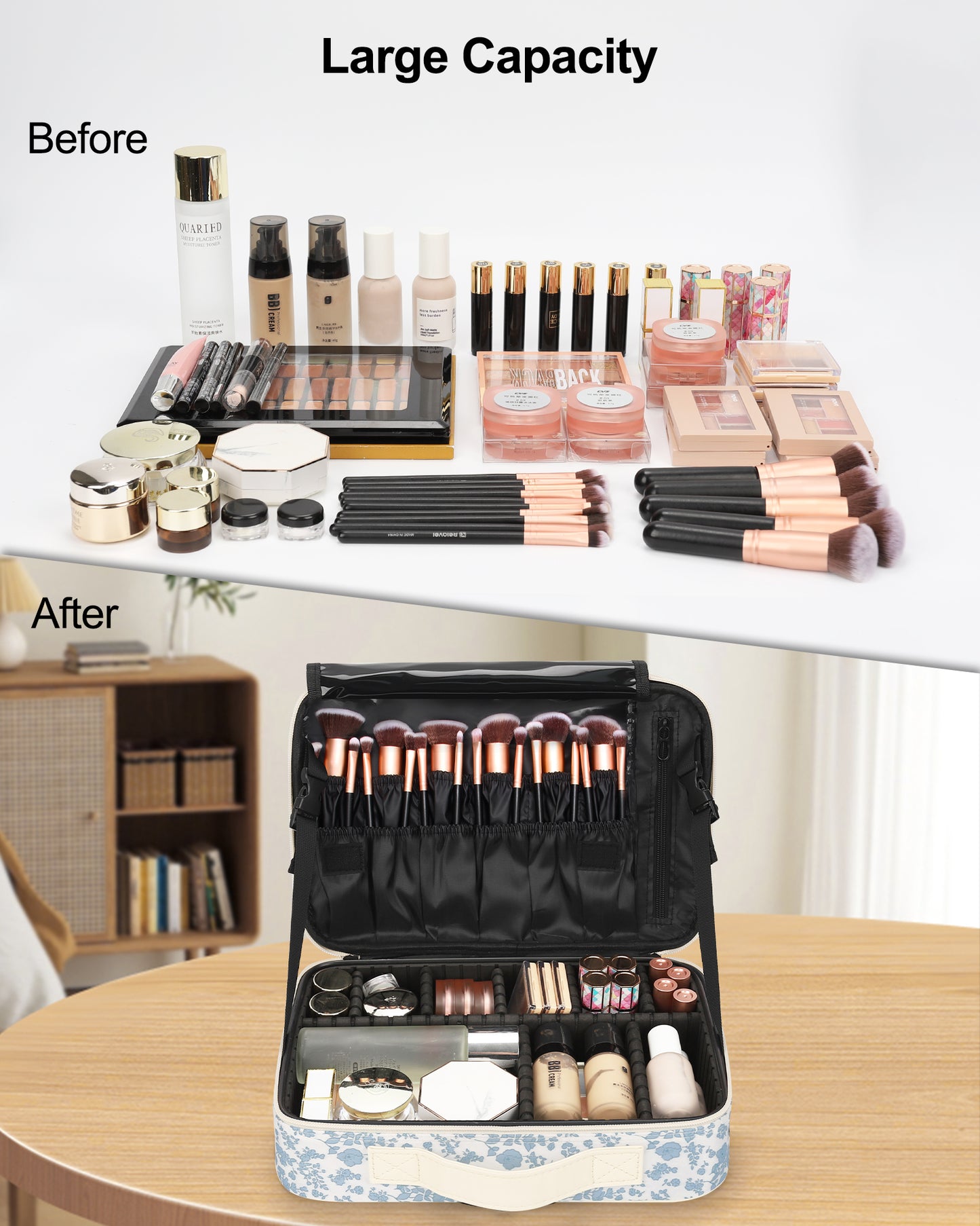 Floral Print Medium Makeup Case