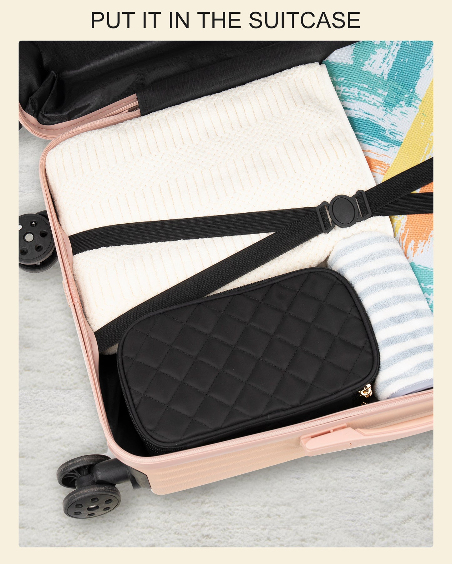 Relavel 2 Layers Waterproof Makeup Organizer Storage with Makeup Brush Holder