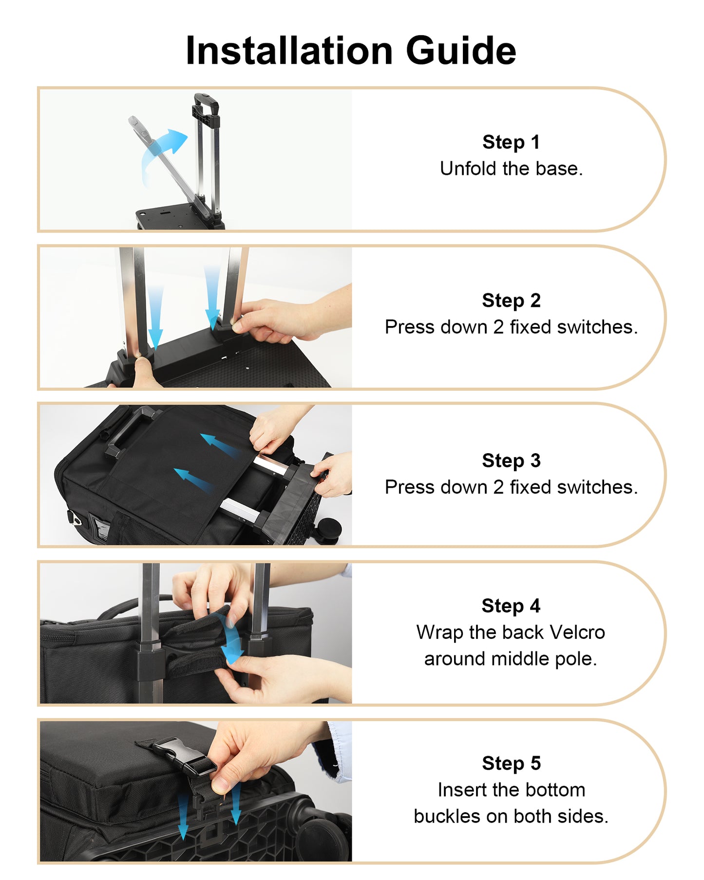 Relavel Hairstylist Rolling Makeup Case With a Removable, Foldable Pull Rod and 4 Removable 360° Spinner Wheels