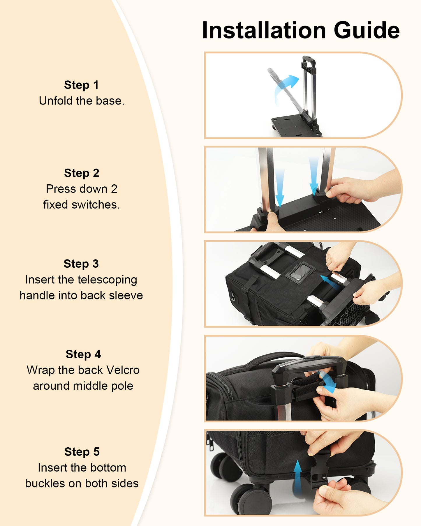 Relavel Rolling Makeup Case With a Removable, Foldable Pull Rod and 4 Removable 360° Spinner Wheels