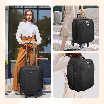 Rolling Extra Large Professional Trolley Makeup Backpack With 4 Small Bags, Detachable Trolley And Large Wheels