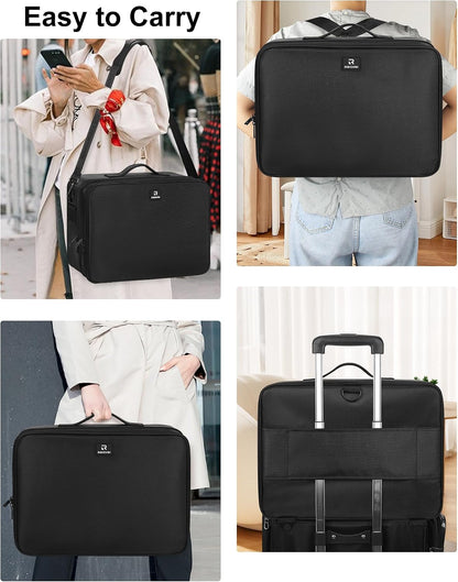 Black Extra Large Makeup Case with Plastic Dividers