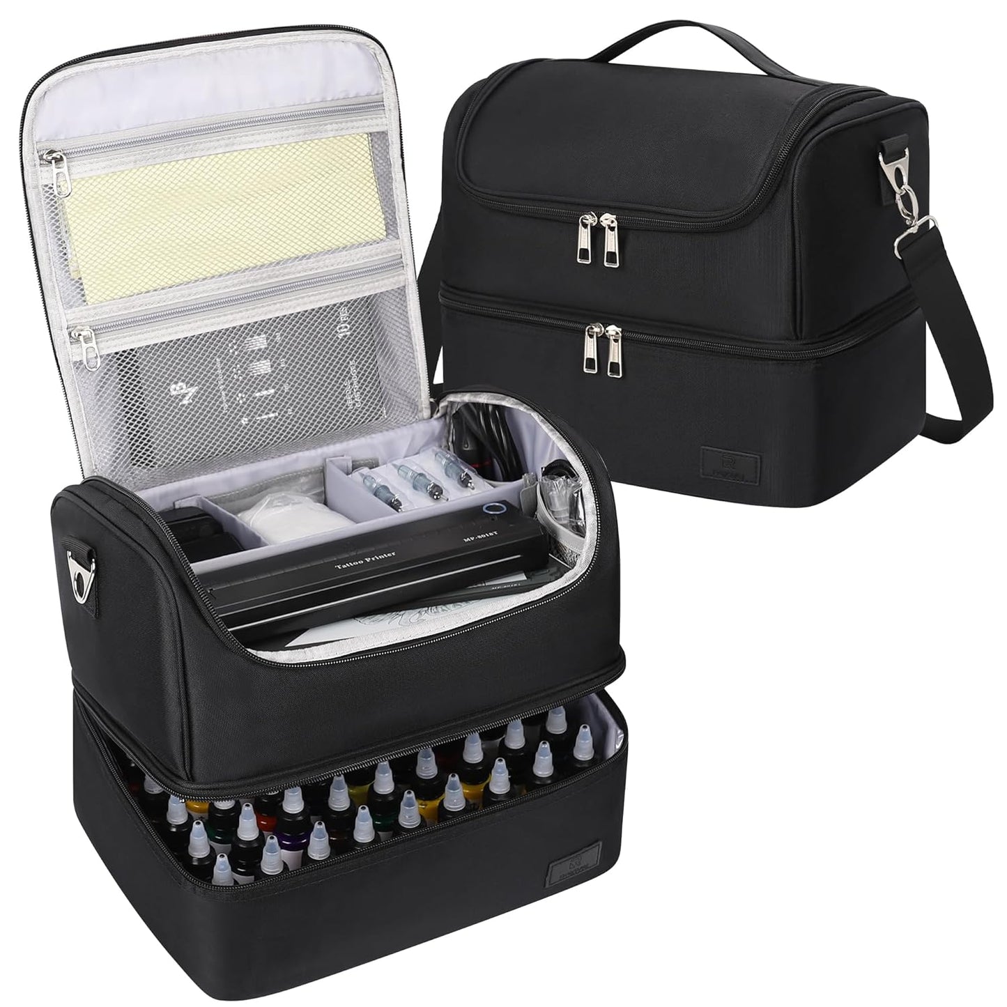 Double Layer Tattoo Travel Organizer Shoulder Bag