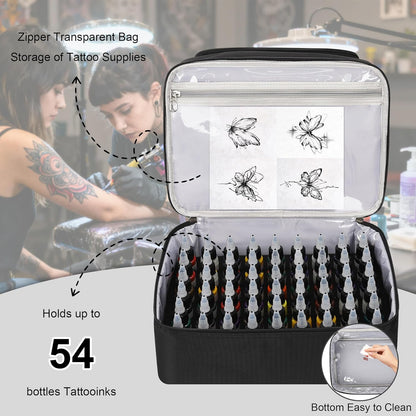 Double Layer Tattoo Travel Organizer Shoulder Bag