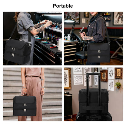 Double Layer Tattoo Travel Organizer Shoulder Bag