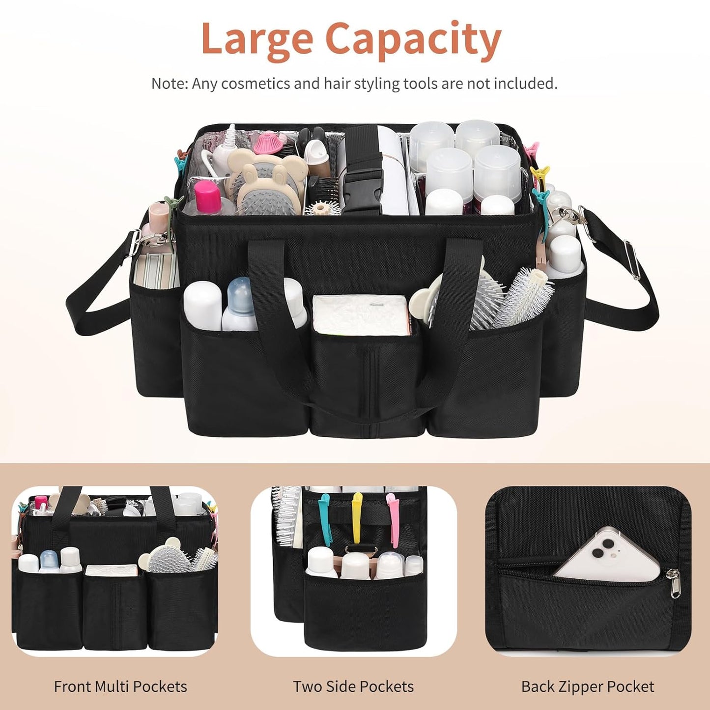 Extra Large Hairstylist Traveling Bag with Adjustable Dividers and Multi Pockets