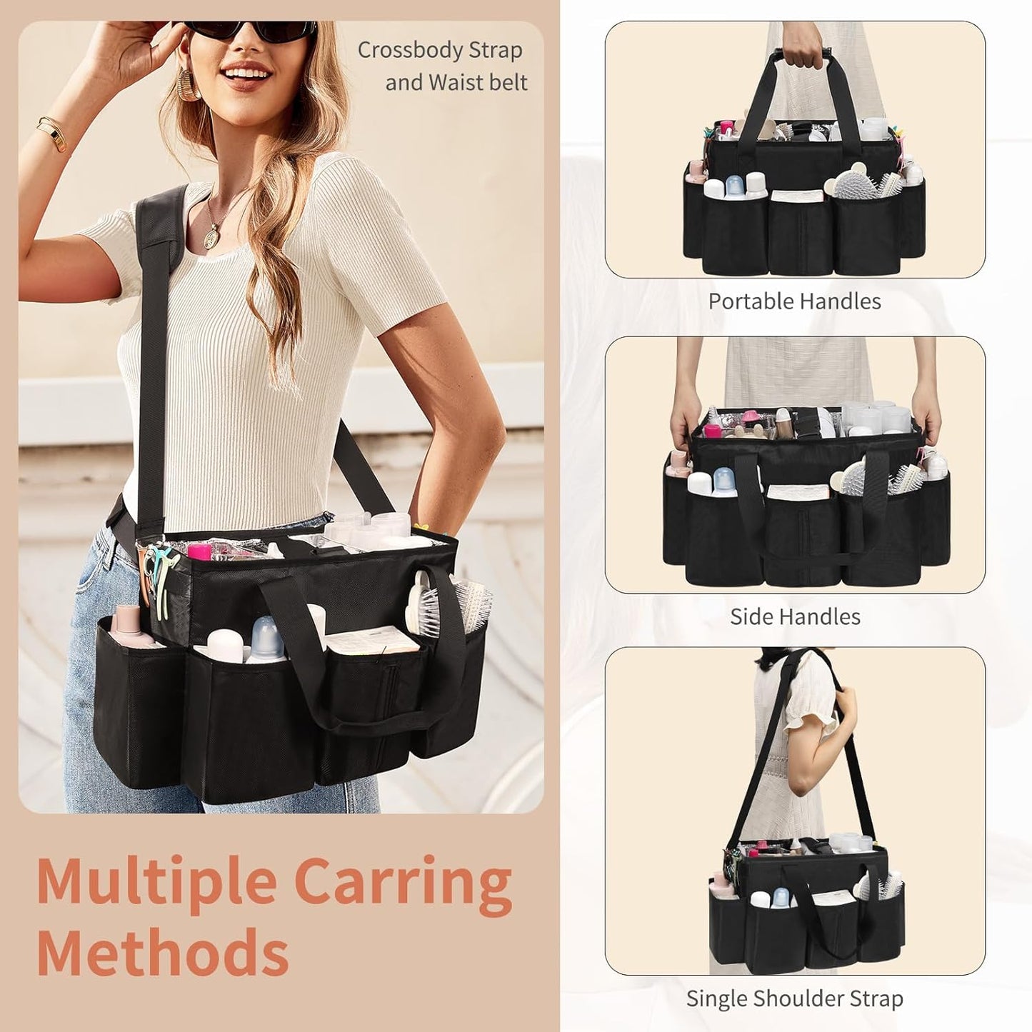 Extra Large Hairstylist Traveling Bag with Adjustable Dividers and Multi Pockets