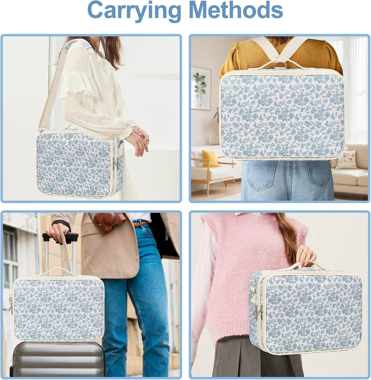 Floral Print Large Makeup Case