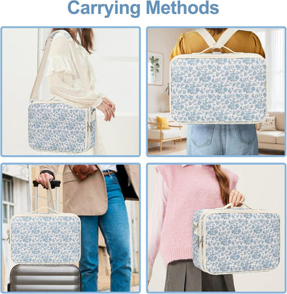 Floral Print Large Makeup Case