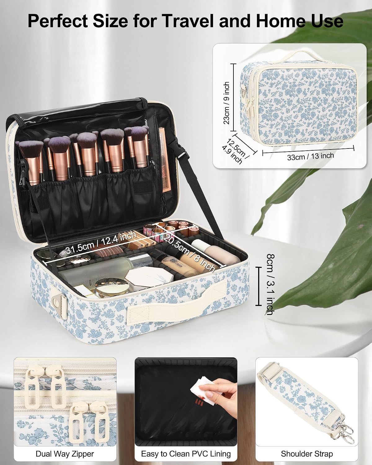 Floral Print Medium Makeup Case