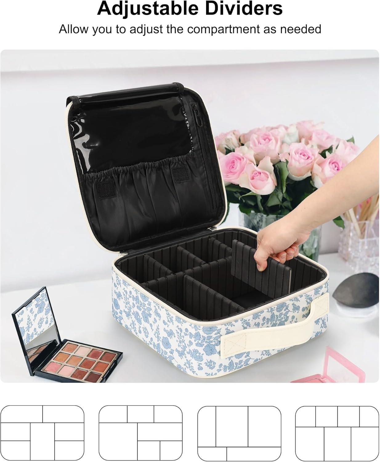 Floral Print Small Makeup Case