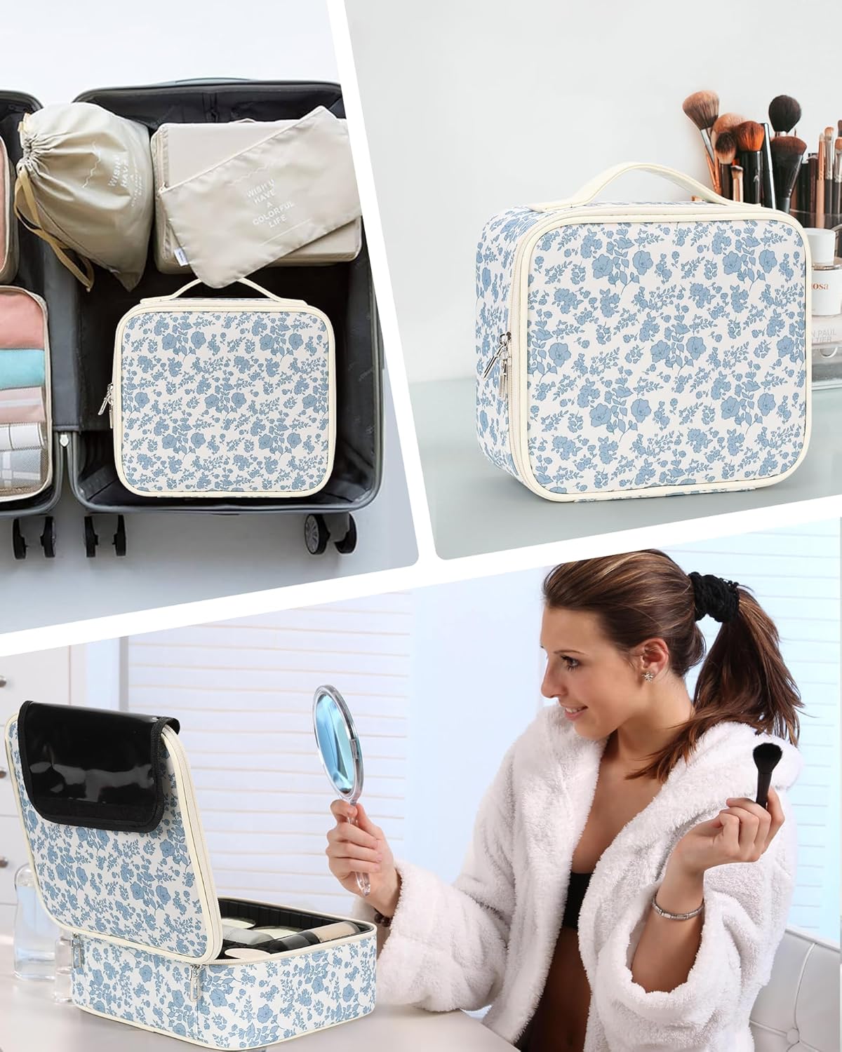 Floral Print Small Makeup Case