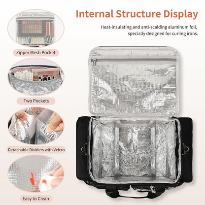 Large Hairstylist Multi Pockets Traveling Bag with Removeable Dividers & Shoulder Strap
