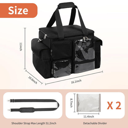 Large Hairstylist Multi Pockets Traveling Bag with Removeable Dividers & Shoulder Strap