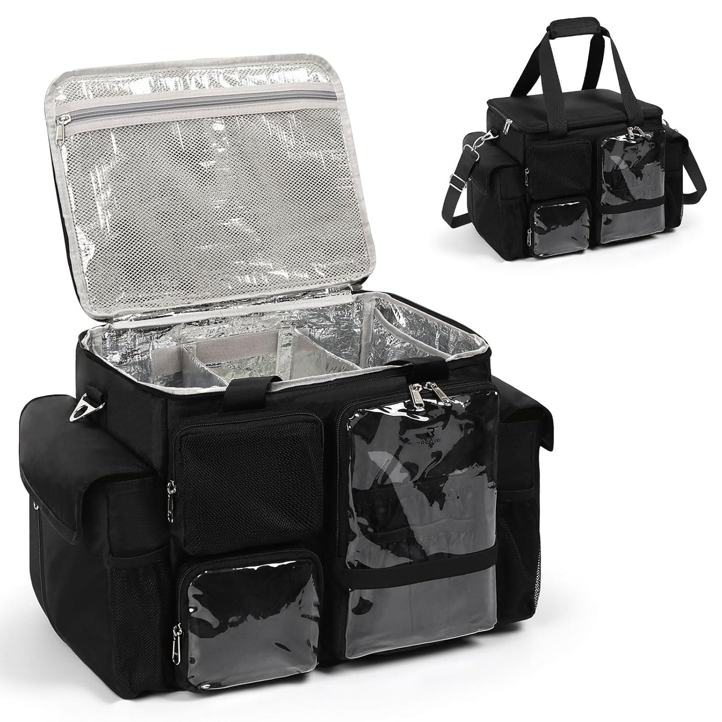 Large Hairstylist Multi Pockets Traveling Bag with Removeable Dividers & Shoulder Strap