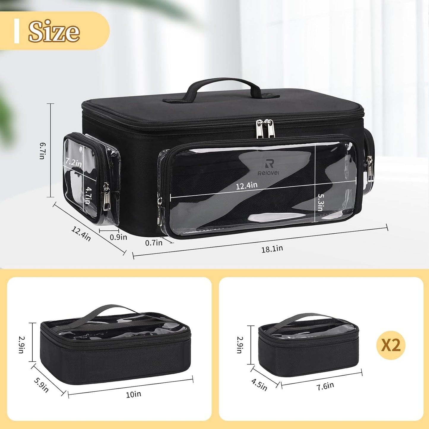 Rolling Extra Large Makeup Train Case with 4 wheels