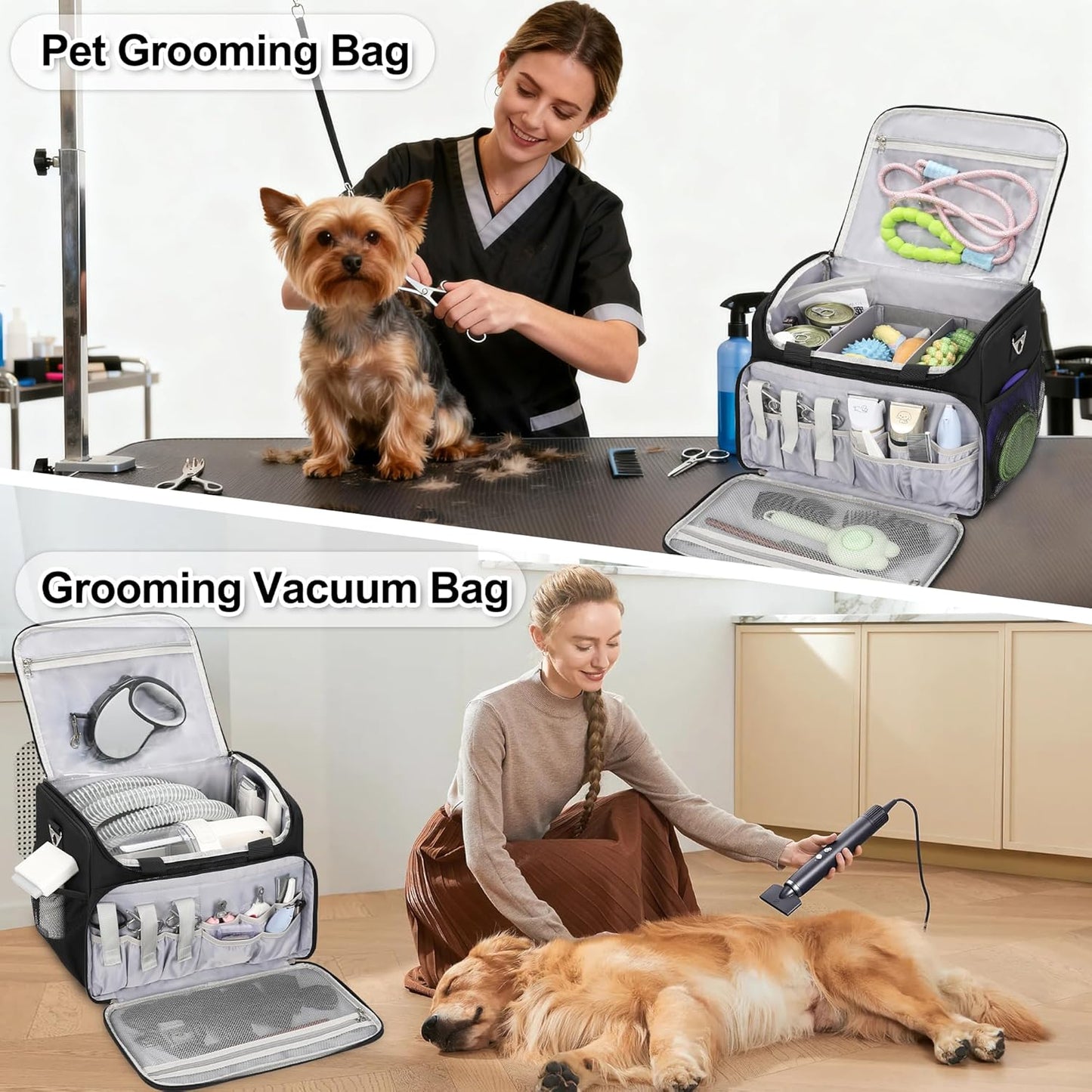 Professional Travel Pet Grooming Bag with Compartments