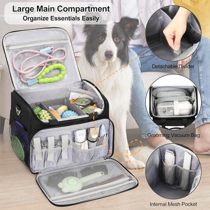 Professional Travel Pet Grooming Bag with Compartments