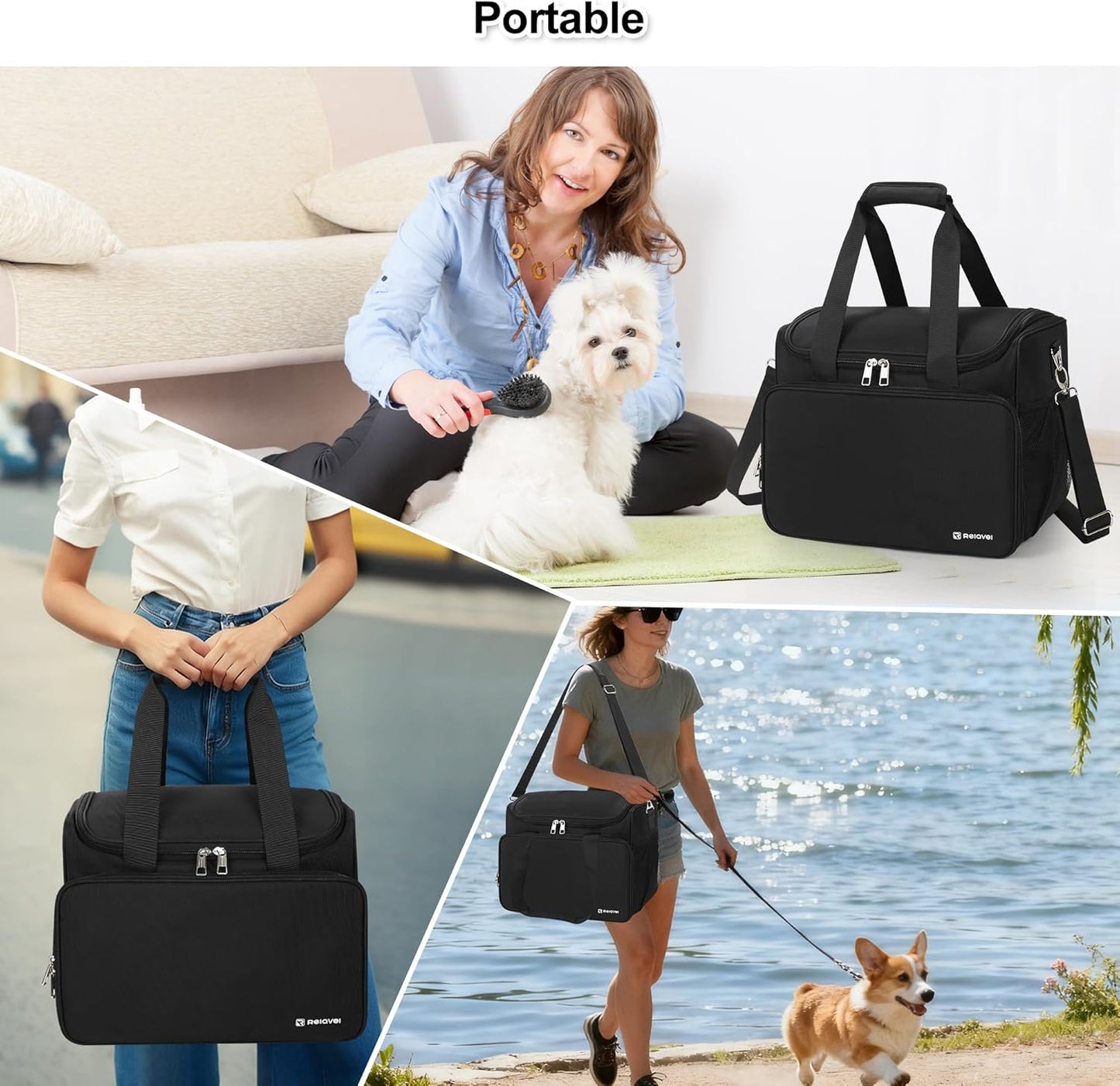 Professional Travel Pet Grooming Bag with Compartments