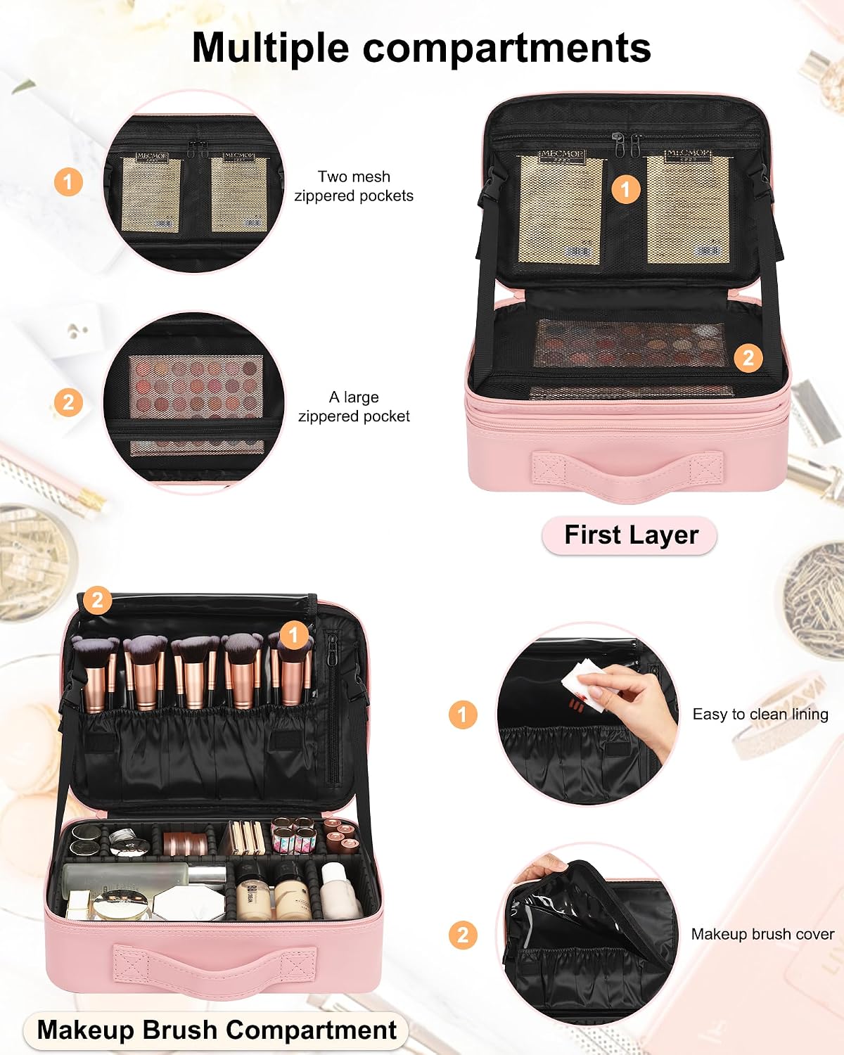 Pink Medium Makeup Case