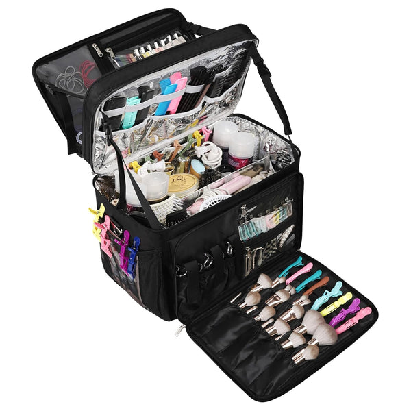 Professional 2-Layers Heat Insulation Barber Travel Bag with Shoulder Strap