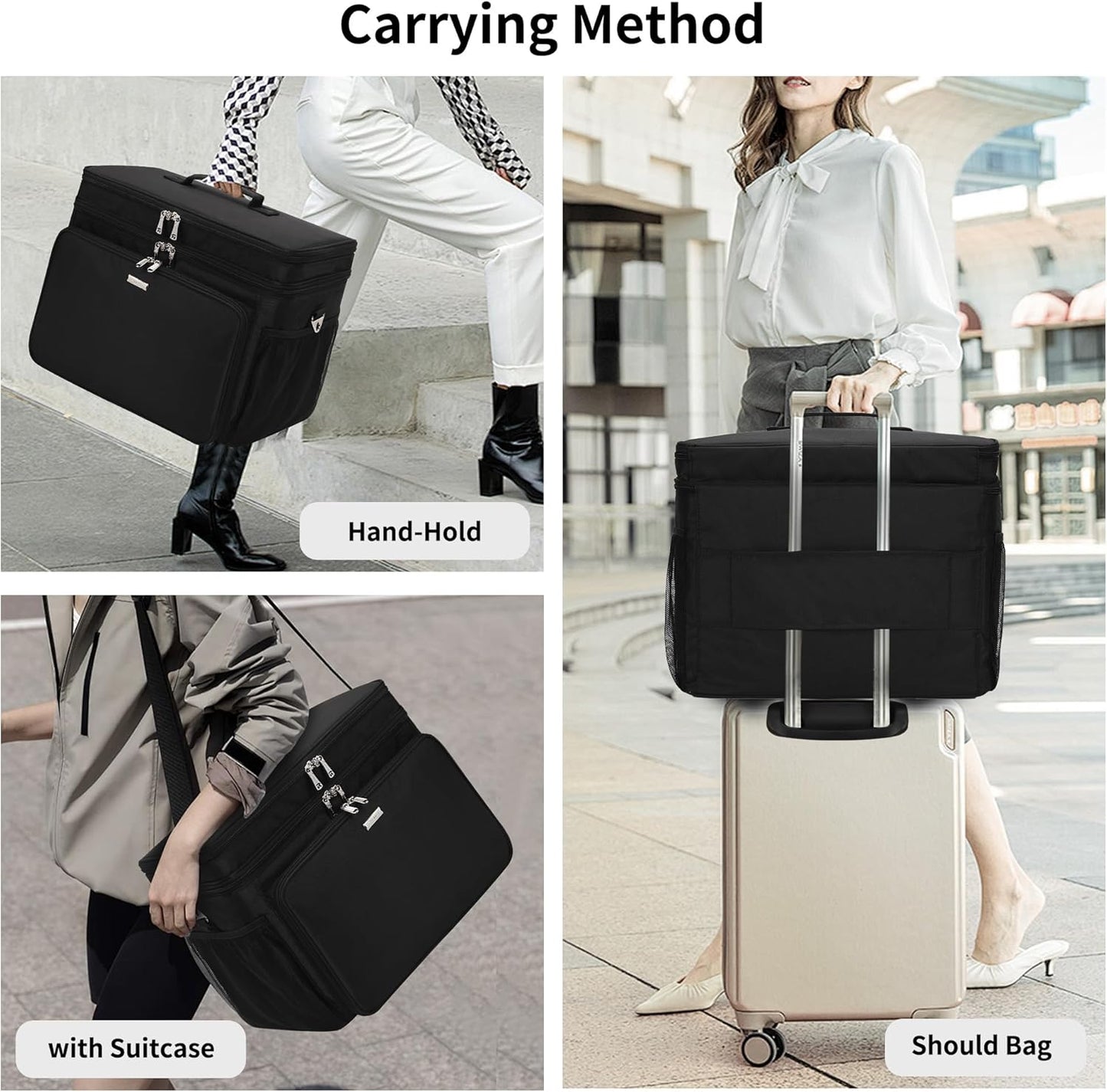 Available for sale in the United States only.Professional 2-Layers Heat Insulation Barber Travel Bag with Shoulder Strap