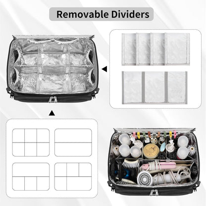 Available for sale in the United States only.Professional 2-Layers Heat Insulation Barber Travel Bag with Shoulder Strap
