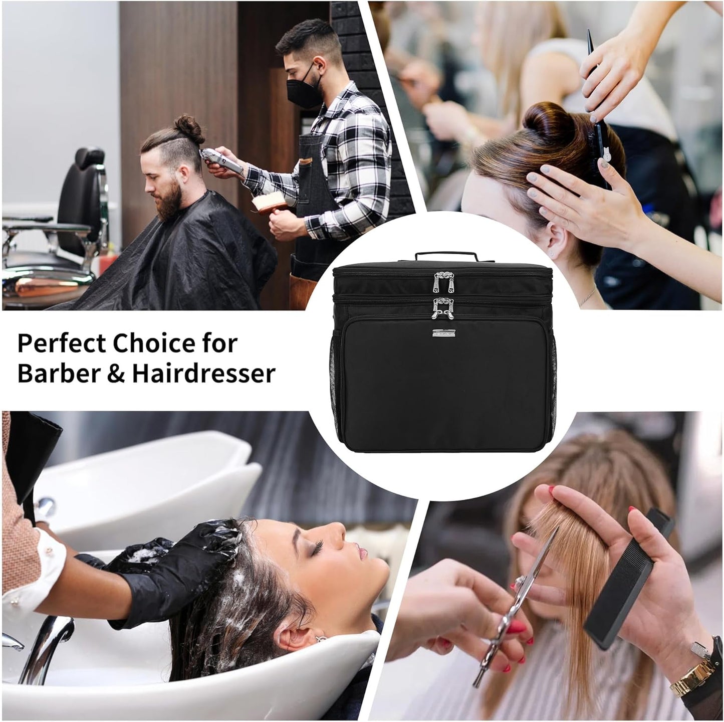 Available for sale in the United States only.Professional 2-Layers Heat Insulation Barber Travel Bag with Shoulder Strap