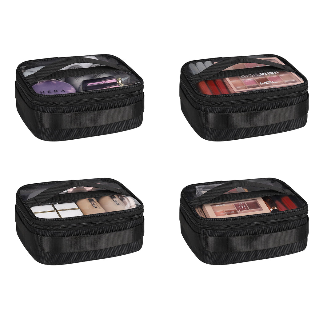 New 4 Pack Clear Travel Makeup Bags for Makeup Artists