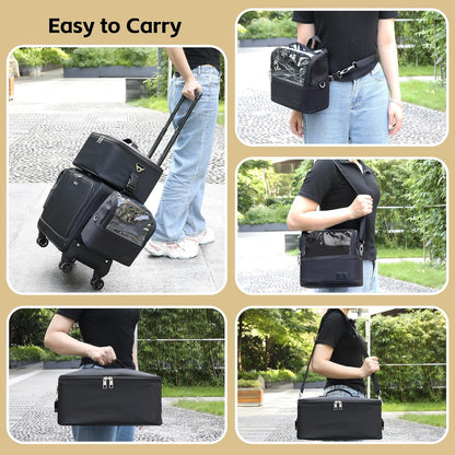 New 360° Rolling Extra Large 4 in 1 Makeup Case with 7 Small Bag