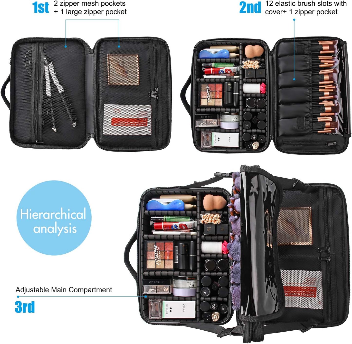 Black Medium Makeup Case