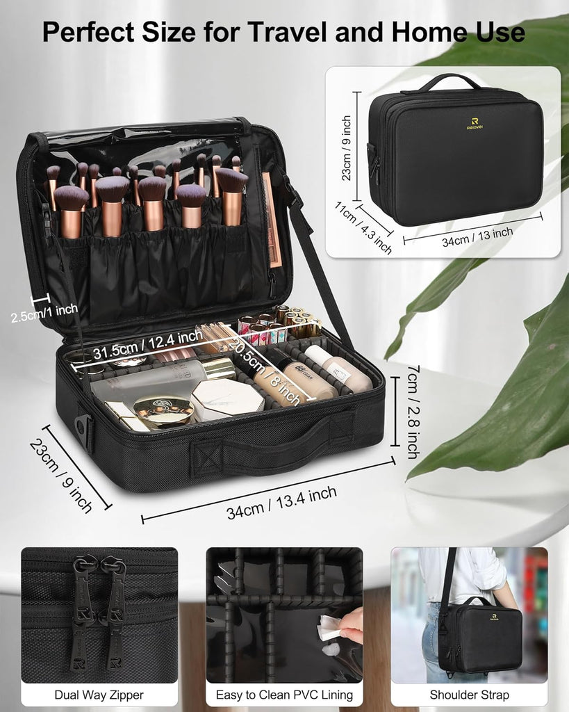black travel makeup bag Multi-Purpose Makeup Case Medium / Black