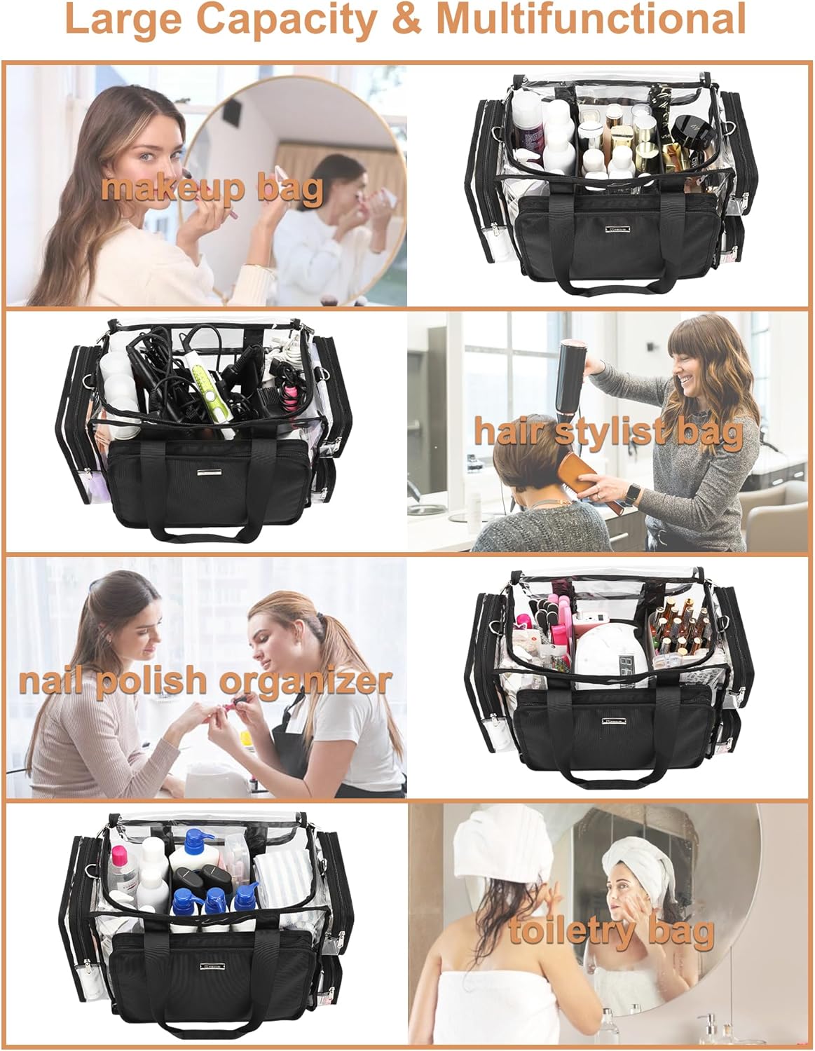 Relavel Clear Extra Large Travel Makeup & Toiletry Bag