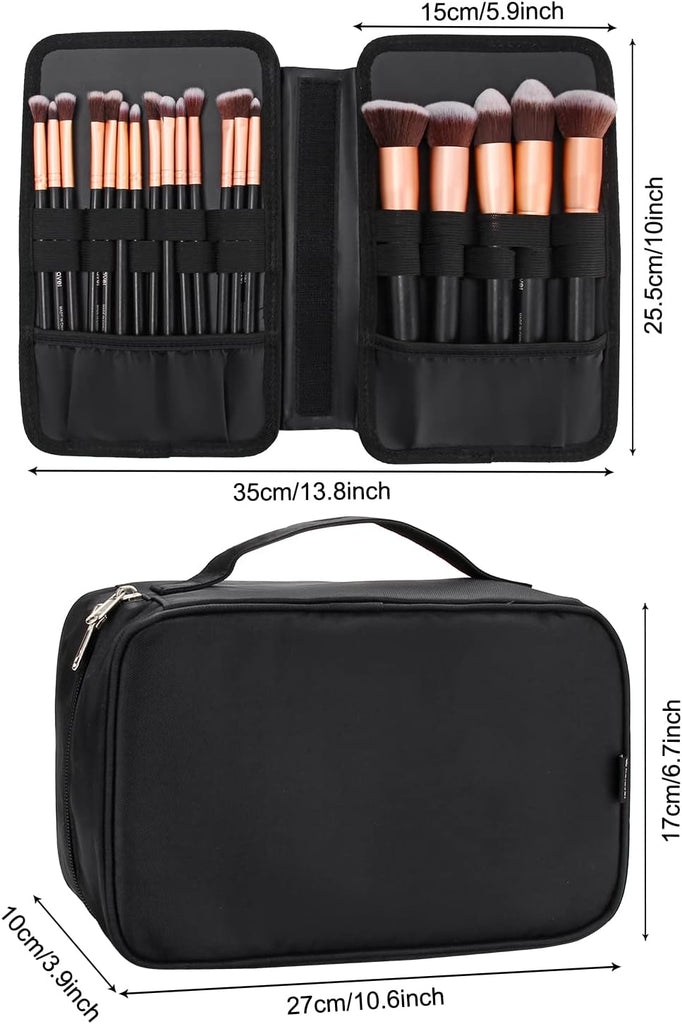 Relavel Makeup Bag Travel Makeup Train Case 13.8 inches Large Cosmetic Case  Professional Portable Makeup Brush