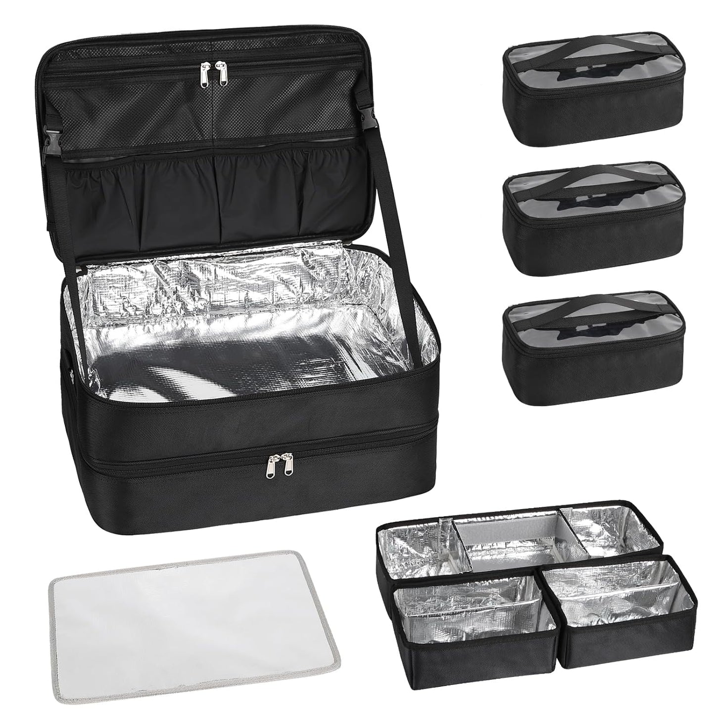 Available for sale in the United States only.Double Layer Extra Large Makeup Case with 3 Detachable compartments and 3 Makeup Bags