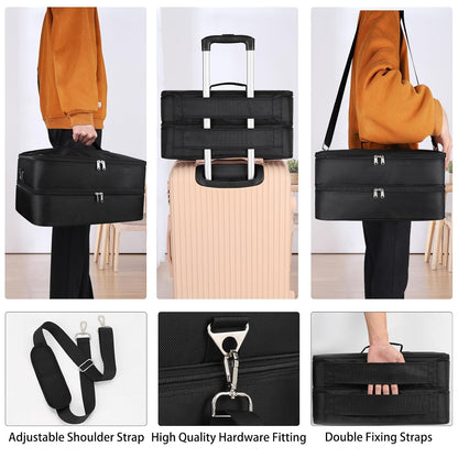 Available for sale in the United States only.Double Layer Extra Large Makeup Case with 3 Detachable compartments and 3 Makeup Bags